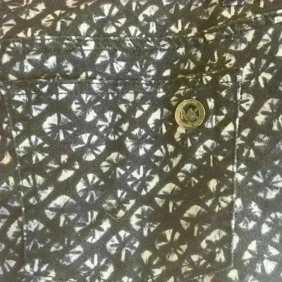 Michael Kors Women’s 12 Blue Scallop Print Soft Stretch Straight Leg Pants NWOT - Picture 5 of 10